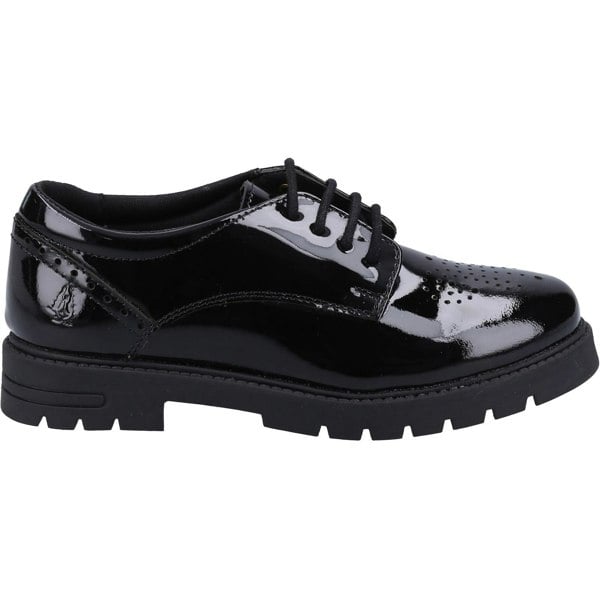 Hush Puppies Jayne Patent SNR Leather Girls's Black Lace-Up Shoes