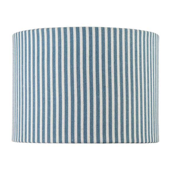 Dusty Blue Thin Striped Linen Fabric Lamp Shade with Inner Lining Image 4