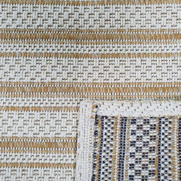 Cotton Rug Yellow Mustard Cream Stirped Small Large Runner Washable Living Room Bedroom Flat Woven Carpet Area Mat