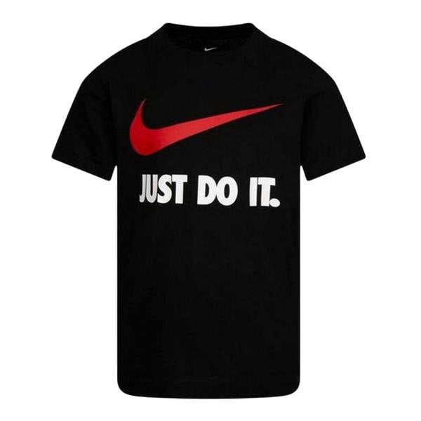 Nike Childrens/Kids Just Do It Swoosh Crew Neck T-Shirt - Black - 