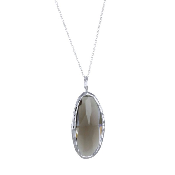 Sterling Silver Smokey Quartz Gem Necklace - Reeves & Reeves