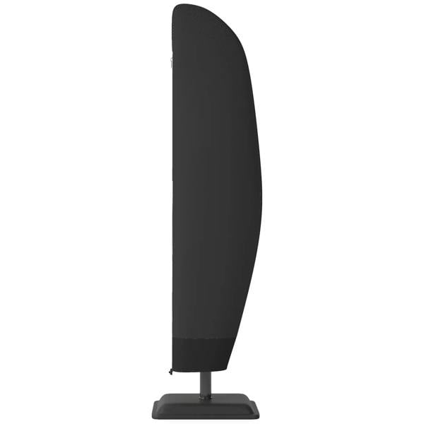 Black cantilever umbrella cover with rounded top and zipper opening