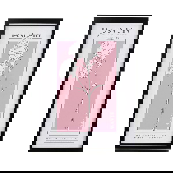 Personalised Memento Company Personalised Birth Flower Black Poster Frame