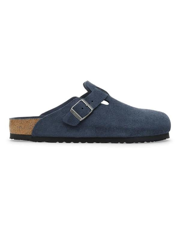 Birkenstock Boston Soft Footbed Unisex Suede Clogs - New Navy Tonal FB - CHO - Designer Unisex Clogs