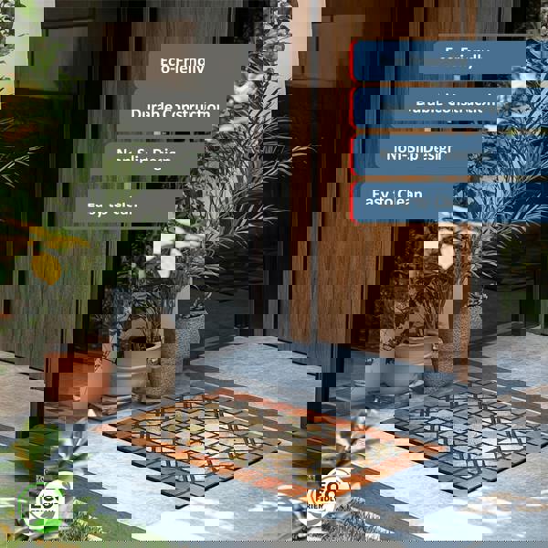 Nicoman Elegant Tile Effect Doormat - Red Edge