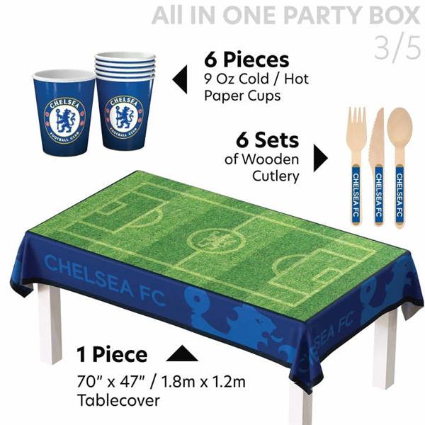 Chelsea FC All in One Party Box Set, Kitchen Accessories, Sports, Gift