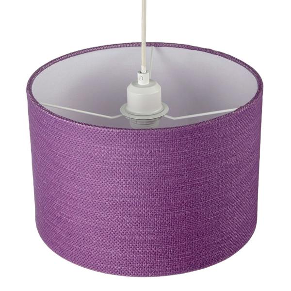 Modern Purple Wine Textured Linen Pendant Light Shade with Diffuser Image 3