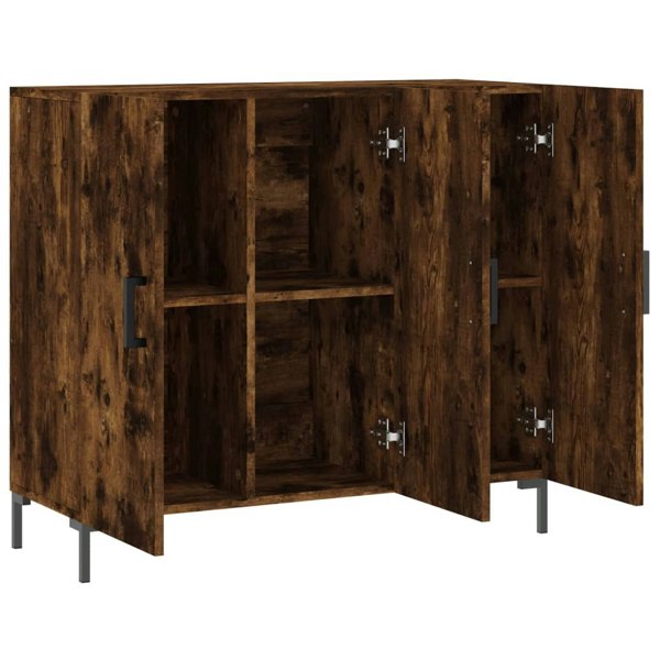 Berkfield Sideboard Smoked Oak 90x34x80 cm Engineered Wood