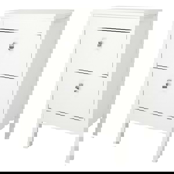 Furniture To Go Madrid Bedside Table 2 drawers in White