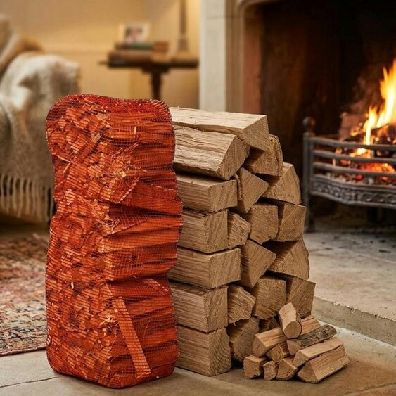 4kg Kindling Wood Net Ideal Cut Lengths for Stoves, Fireplaces & BBQs