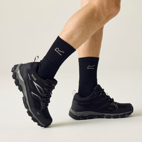 Regatta Mens Holcombe 3 Low Walking Boots - Black/Granite