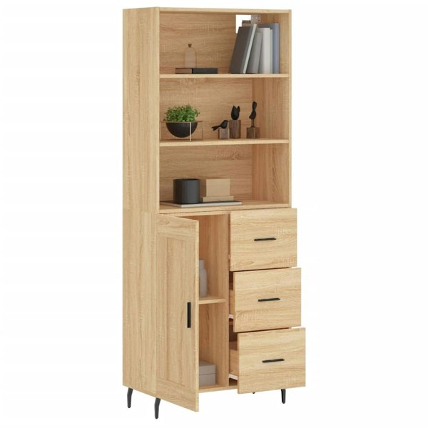 Berkfield Highboard Sonoma Oak 69.5x34x180 cm Engineered Wood