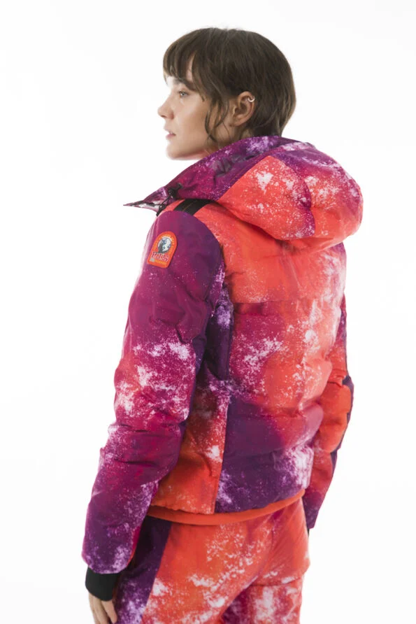 Parajumpers Berry Snow Print Down Jacket - Purple