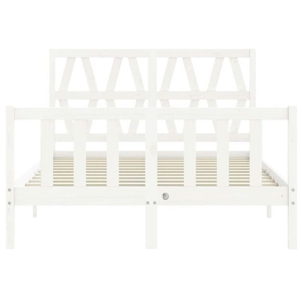 Berkfield Bed Frame with Headboard White 120x200 cm Solid Wood