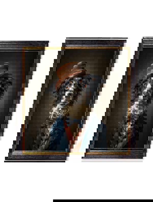 Exceptional Art Lord Shearlock - Gentleman Border Collie Oxford Square Frame