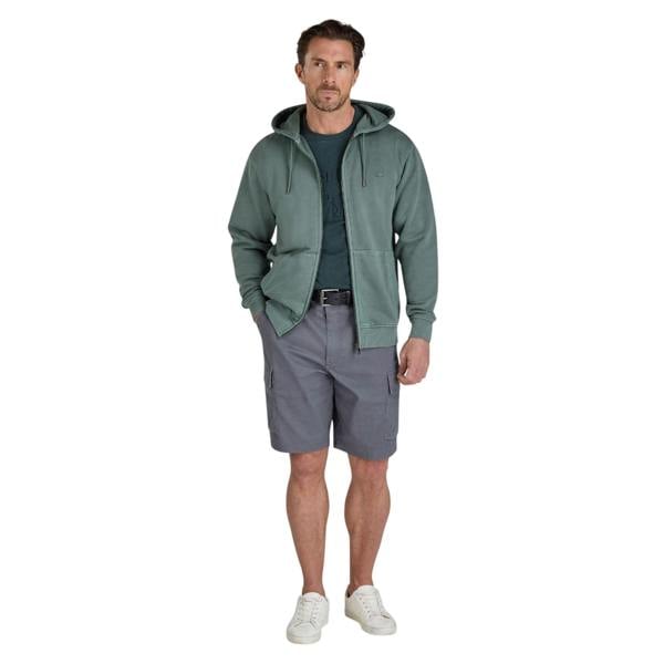 Raging Bull Mens Garment Dyed Full Zip Hoodie - Khaki Green - 