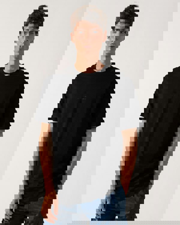 Armani Exchange Mens Regular Fit Mercerised Cotton T-Shirt - Black UC001