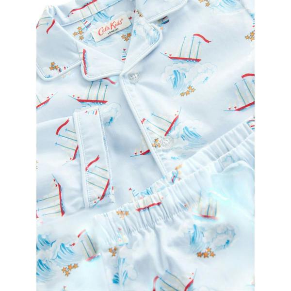 Cath Kidston Childrens/Kids Boat Button Long Pyjama Set - Blue - 