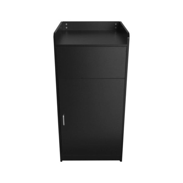 Monstershop Black Wooden Litter Bin & Tray Stand