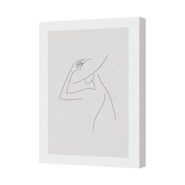 Benjamin Tate Design Minimalist Line Art Canvas Portrait With Hat Wall Decor