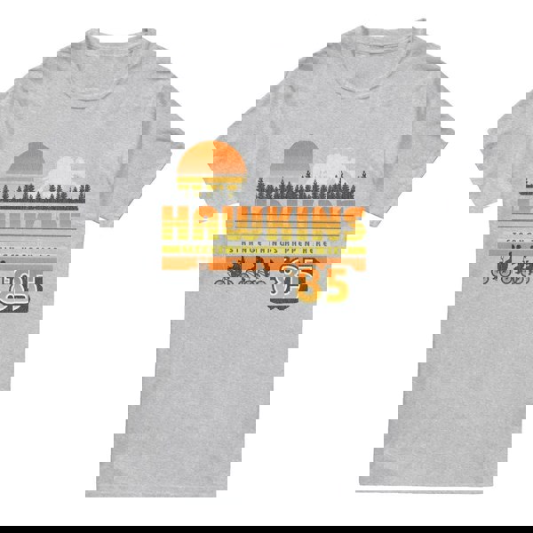 Stranger Things Mens Hawkins 85 Retro T-Shirt - Sport Heather