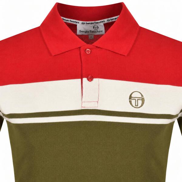 Sergio Tacchini Young Line Polo Shirt Adrenaline Rush/Gardenia/Dark Olive