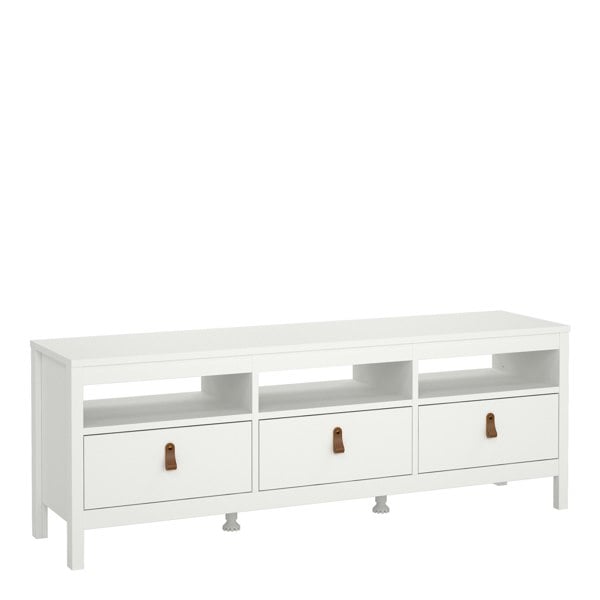 Furniture To Go Barcelona TV Unit 3 Drawers in White