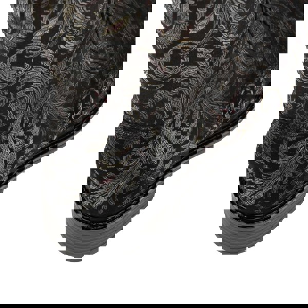 Embassy London Laviva High - Black & Gold & Burgundy - Women's wide fitted leather higher ankle boot wool lined