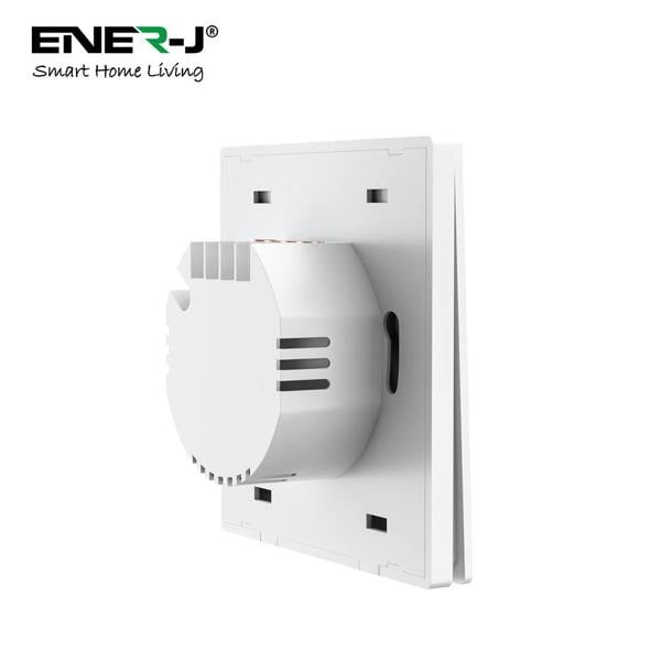 ENER-J EnerJ 2 Gang Smart WiFi Push Button Light Switch White, No Neutral Required, LED Indicator, App & Voice Control (Alexa, Google, Siri)
