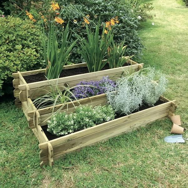 Cerland Angelic 3-Tier Raised Bed 1.2m x 0.8m 178L Section Vegetable Growing Bed