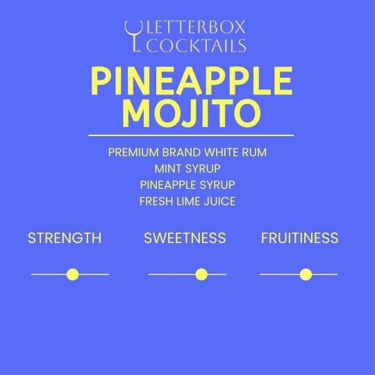 Letterbox Cocktails Pineapple Mojito Mini Cocktail | Premium Letterbox Cocktail Gift (100ml)