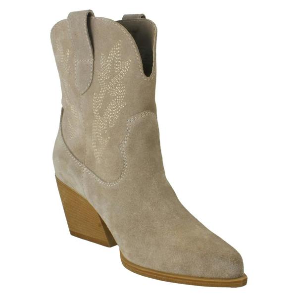 Spot On Ladies Spot On Leather Slip On Cowboy Boots F51248