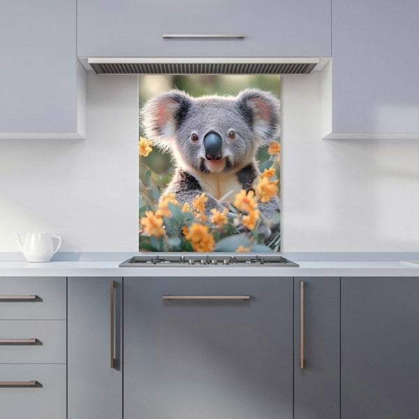 Warren Reed Koala Bear in Field Glass Kitchen Splashback - 00043