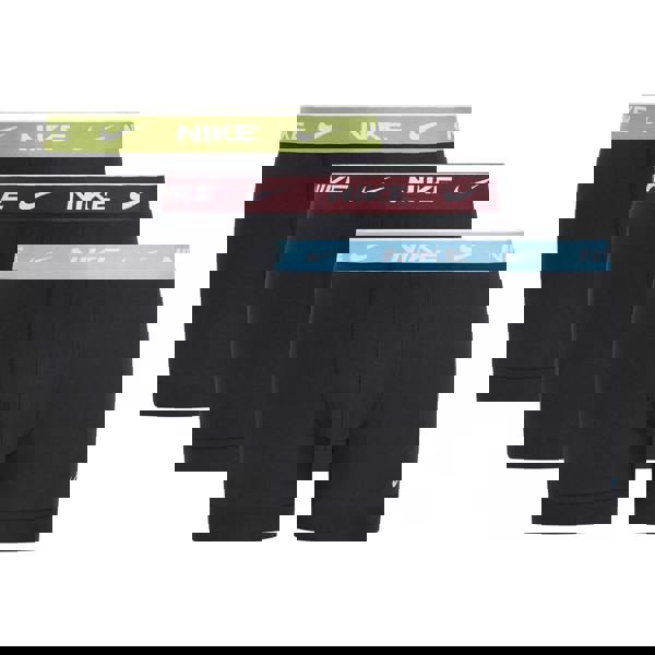 Nike Mens Boxer Shorts (Pack of 3) - Black/Blue/Maroon/Green - 