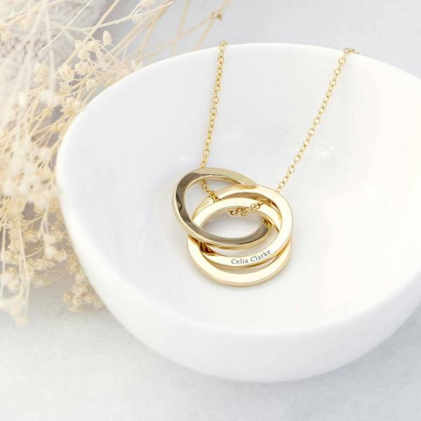 Personalised Russian Ring Necklace - alternative angle