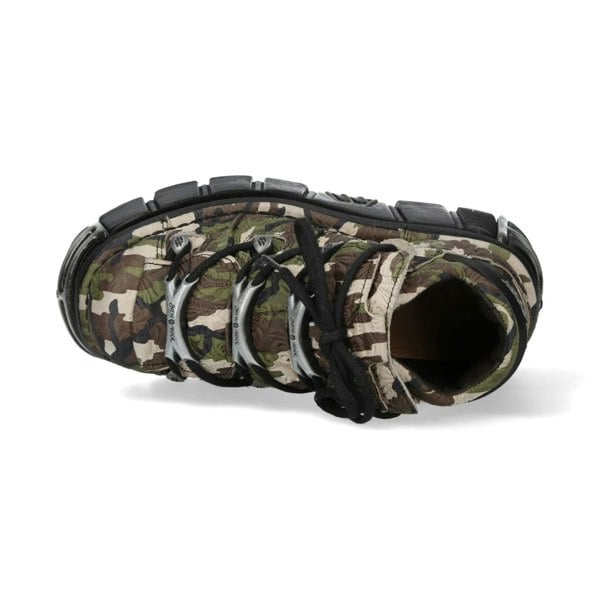 New Rock M-106-C169 Camouflage Leather Gothic Ankle Boots