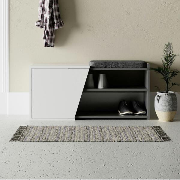 Decortie Modern Fiona Shoe Bench with Storage Space up to 6 Pair Shoes 104.6(W)cm