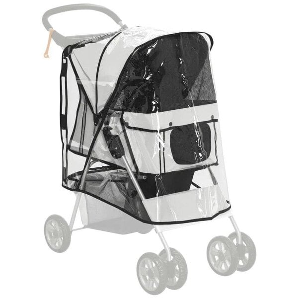 Dog Stroller Rain Cover, Cover for Dog Pram Stroller Buggy w/ Rear Side Entry
