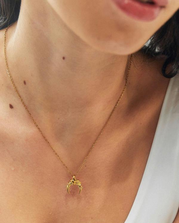 Elk & Bloom Roped Moment Twisted Horn 14K Gold Pendant Necklace