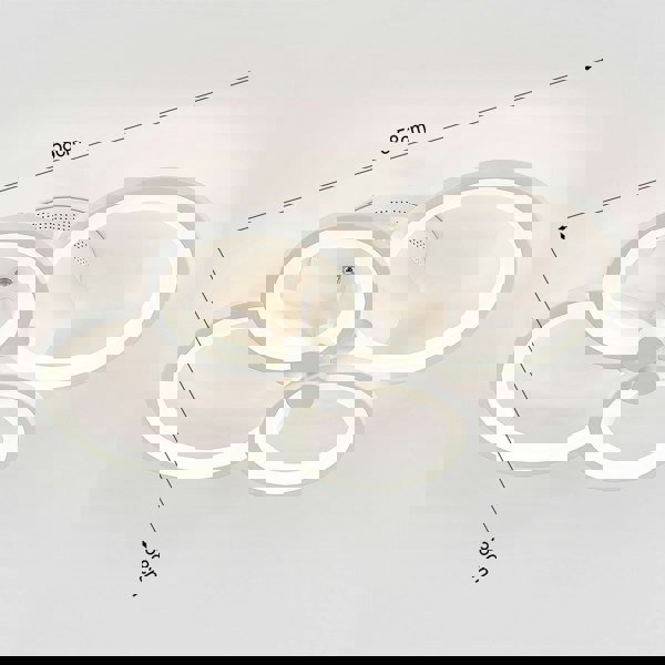 4/6/8 Rings Circle LED Semi-Flush Ceiling Light Dimmable/Non-Dimmable Ceiling Light Living and Home 