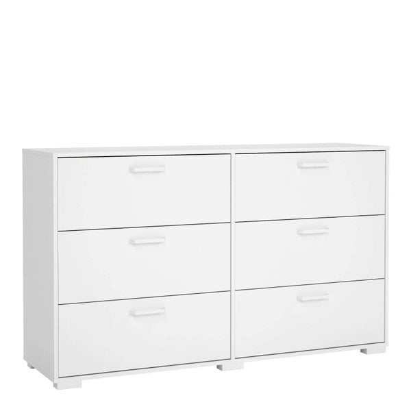Wyld Haus Stuttgart Gloss White Chest of 6 Drawers