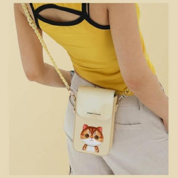 Nimmy Friends Big Eyed Pet 2.0 Cat Phone Bag Khaki - N-XDY-SJB-05