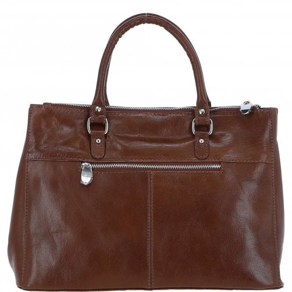 'Lucido Tesoro' Three Section Real Leather Bag: DM3
