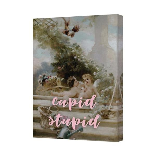 Benjamin Tate Design Cupid Stupid Canvas Print Vintage Cherubs Wall Art
