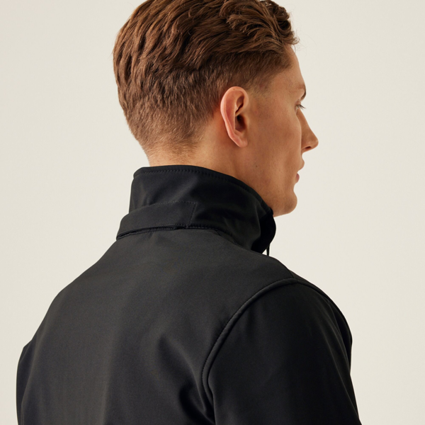 Regatta Mens Venturer Hooded Soft Shell Jacket - Black/Black