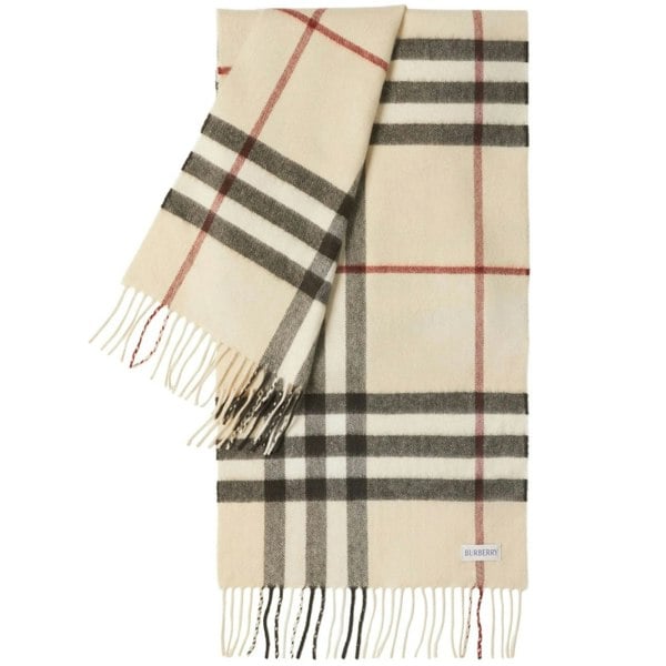 BURBERRY 8077884 The Burberry Check cashmere scarf Beige SCARF MALE One Size