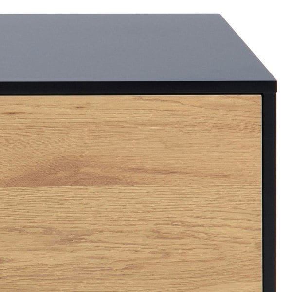 Furniture To Go Seaford TV Unit 2 Doors 1 Drawer in Black & Oak