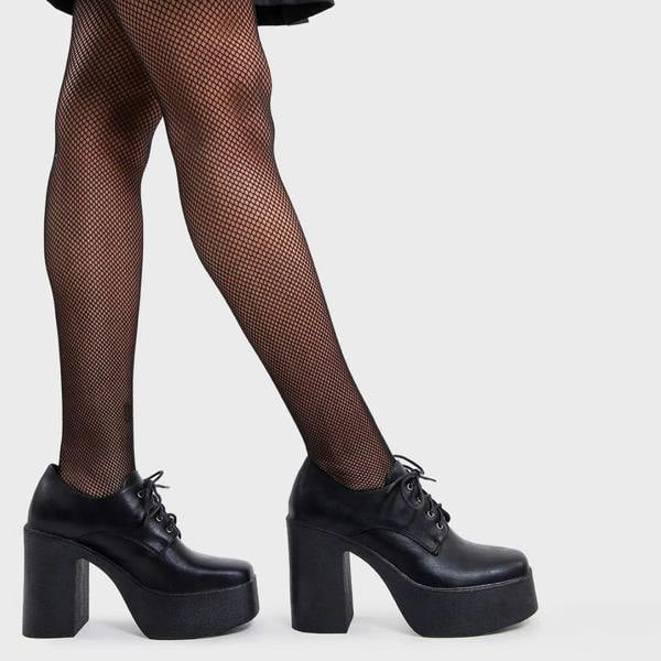 Lamoda Day Alone BlackPU Chunky Platform Shoes Bold Stylish Fashion Footwear