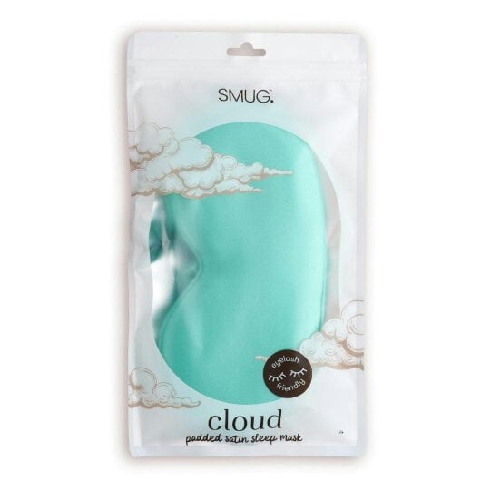 Cloud Padded Satin Sleep Mask - Aqua