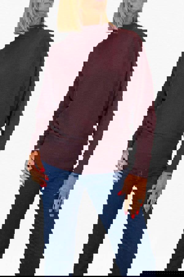 Paulo Due Women's Ribbed Turtle Neck Batwing Jumper